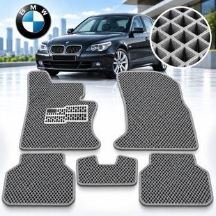 Buy 3D EVA floor mats for BMW 5 (E60/E61) 2003-2010 with heel pad Grey 5 pcs 80259 Floor mats for Bmw