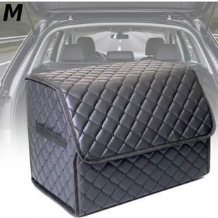 Buy Organizer travel bag for the trunk 400 x 300 x 300 mm Eco-leather Black-Black thread 63250 Travel bag organizer