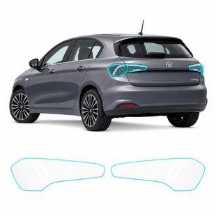 Купить Антигравийная защитная бронепленка по лекалам для Fiat Tipo II facelift 2021-2024 - задние фонари стопы 104255 Модельные лекала защитных пленок для Fiat