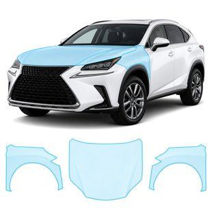 Купить Антигравийная защитная бронепленка по лекалам для Lexus NX AZ10 facelift 2018-2021 - капот и передние крылья 106291 Модельные лекала защитных пленок для Lexus