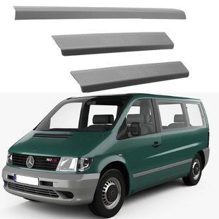 Купити Накладки на пороги для Mercedes-Benz Vito I (W638) 1996-2003 Нержавіюча сталь із загином та Логотипом 3 шт (Premium P-ME08) 96543 Накладки на пороги та бампер