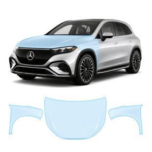 Buy Pre-cut paint protection film for Mercedes-Benz EQE SUV X294 2022- hood + front fenders 106891 Model-specific paint protection film patterns for Mercedes-Benz