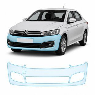 Buy Pre-cut paint protection film for Citroen C-Elysee I facelift 2017-2022 - front bumper 103854 Model-specific paint protection film patterns for Citroen