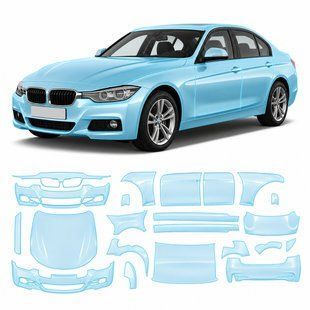 Купити Антигравійна захисна бронеплівка за лекалами для BMW 3 Series F30 2012-2015 - повний кузов 102043 Модельні лекала захисних плівок для Bmw