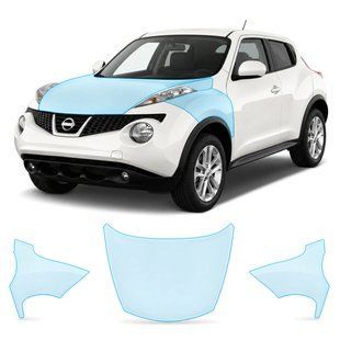 Купити Антигравійна захисна бронеплівка за лекалами для Nissan Juke F15 2010-2019 - капот і передні крила 107623 Модельні лекала захисних плівок для Nissan