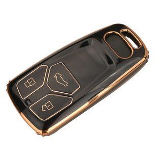 Купити Чохол ключа №3 Audi чорний+золота окантовка TPU 95618 Чохли для автоключів (Оригінал)
