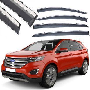 Купить Дефлекторы окон ветровики Benke для Ford Edge 2014-2018 Хром Молдинг Нержавейка 3D (BFDEG1523-W/S) 62415 Дефлекторы окон Ford
