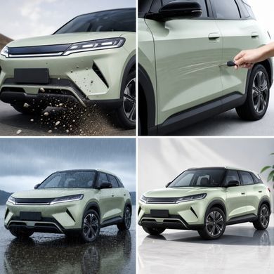 Купить Антигравийная защитная бронепленка по лекалам для BYD Yuan Up (Atto 2) I 2024- задний бампер 103287 Модельные лекала защитных пленок для BYD