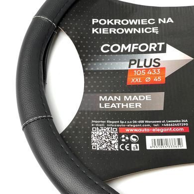 Buy Steering wheel cover XL 41-43 cm Eco-leather Black (EL 105 433) 58800 Steering Wheel Covers Eco-leather