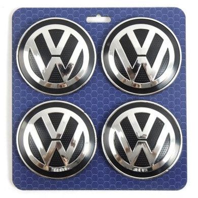 Купить Колпачки заглушки на литые диски Volkswagen 66 / 56 мм Черные 4 шт Оригинал (5G0601171B) 36730 Колпачки на титаны