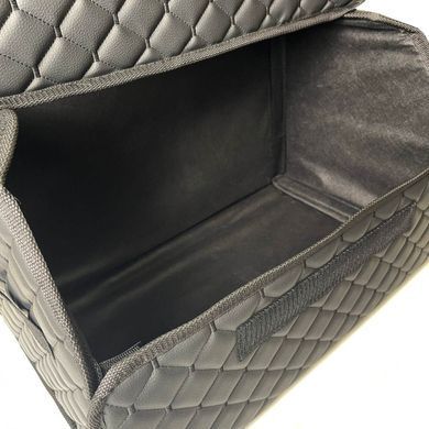 Buy Organizer travel bag for the trunk 400 x 300 x 300 mm Eco-leather Black-Black thread 63250 Travel bag organizer