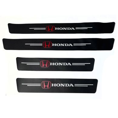 Купить Защитная пленка накладка на пороги для Honda Черный Карбон 4 шт 42649 Защитная пленка для порогов и ручек