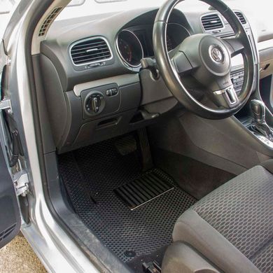 Купить Коврики в салон EVA для Volkswagen Golf VI 2008-2012 с подпятником Черные-Чорный кант 5 шт 64672 Коврики для Volkswagen