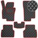 Купить Коврики в салон для Volkswagen Tiguan I 2007-2015 Экокожа Черные-Красный кант 5 шт (Rombus) 68018 Коврики для Volkswagen