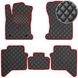 Купить Коврики в салон для Toyota Hilux 2015- Экокожа Черные-Красный кант 5 шт (Rombus) 68272 Коврики для Toyota