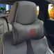 Buy Headrest pillow with Kia logo Eco-leather 3D Colored logo Black-Black edging 1 pc 84293 Pillows for the headrest - under the neck