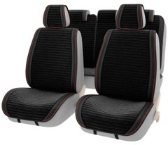 Купить Накидки для сидений Алькантара Napoli Premium комплект Черный красный кант 32553 Накидки для сидений Premium (Алькантара)