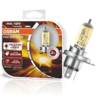 Buy Car halogen lamp Osram Fog Breaker +60% 12V H4 60/55W 2600K 2 pcs (62193FBR-BOX) 38365 Osram Halogen Lamps