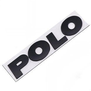 Купить Эмблема надпись POLO для Volkswagen (2002-2020г) Черный Матовый 130х23 мм на скотче (Завод) 89221 Эмблема надпись на иномарки