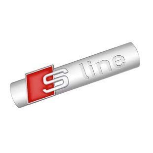 Купити Емблема напис Sline для Audi матове срібло 72х17мм метал (на скотчі) 95519 Емблема напис на іномарки
