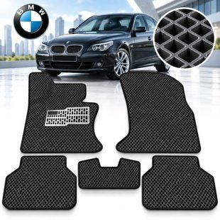 Buy 3D EVA floor mats for BMW 5 (E60/E61) 2003-2010 with heel pad Black 5 pcs 80260 Floor mats for Bmw