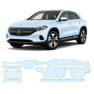 Купити Антигравійна захисна бронеплівка за лекалами для Mercedes-Benz EQA 2021- повний кузов 106845 Модельні лекала захисних плівок для Mercedes-Benz