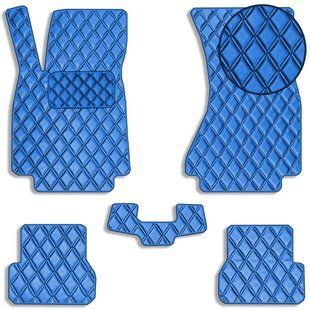 Buy Eco-leather floor mats for Audi A6 C7 2011-2018 with heel pad Blue 5 pcs (Rombus) 69199 Floor mats for Audi