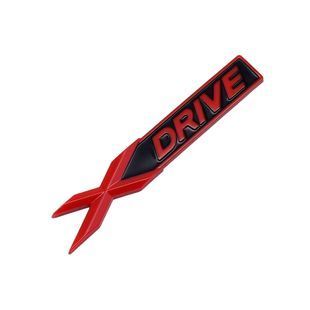 Купити Емблема-напись X-Drive для BMW червона+чорний 111х17 мм пластик (на скотчі) 95719 Емблема напис на іномарки