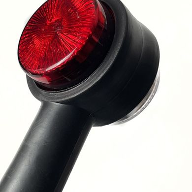 Купити Габаритні вогні LED для вантажівок Рожки 12/24V / косий 19 см / 10 діодів / Червоно-Білий 2 шт (К 533) 8595 Габарити ріжки