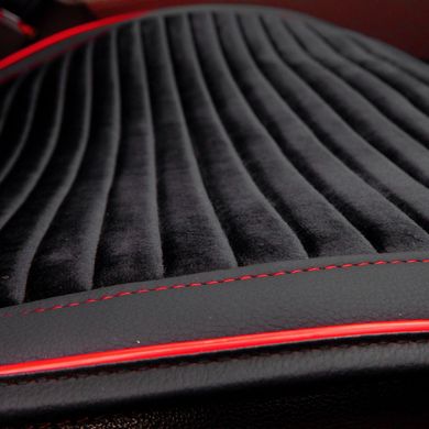 Купити Накидки для сидінь Алькантара Napoli Premium комплект Чорний червоний кант 32553 Накидки для сидінь Premium (Алькантара)