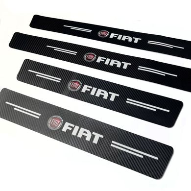 Купити Захисна плівка накладка на пороги для Fiat Чорний Карбон 4 шт 42650 Захисна плівка для порогів та ручок