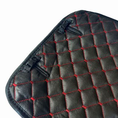 Купити Накидки для сидінь Алькантара комплект Чорні - червона нитка 2 шт 33936 Накидки для сидінь Premium (Алькантара)