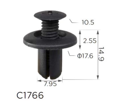 Купить Клипса распорные КIA, Форд, Мазда, Форд, Шевроле, Шевроле, Фиат, Volvo, Mitsubishi 86590-28000 (C1766) 74071 Фиксатор распорный на резьбе