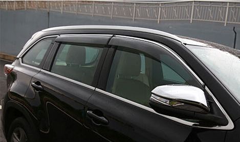 Купити Дефлектори вікон вітровики для Toyota Highlander 2014- З Молдингом Хром 2140 Дефлектори вікон Toyota