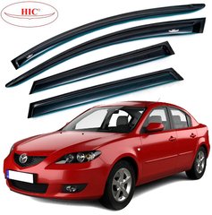 Купить Дефлекторы окон ветровики HIC для Mazda (II) 3 2009-2013 Седан Oригинал (Ma25) 60248 Дефлекторы окон Mazda