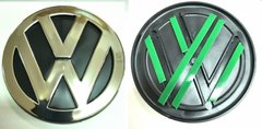 Купить Эмблема дляVolkswagen Golf IV 115 мм пластиковая плоская скотч 21599 Эмблемы на иномарки