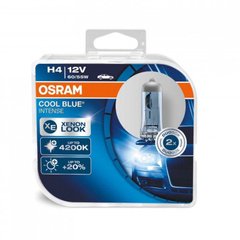 Купити Автолампа галогенна Osram Cool Blue +20% 12V H4 60/55W 4200K 2 шт (64193CBI-BOX) 38366 Галогенові лампи Osram