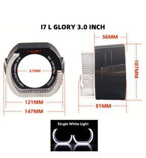 Купити LED Маска Ангельські очі 3" D76 мм 12V 6000K Стиль BMW Білий Світло 2 шт (R7-L) 110368 Маски для лінз - Ангельські вічка