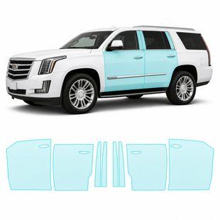 Купити Антигравійна захисна бронеплівка за лекалами для Cadillac Escalade IV 2015-2020 - зони дверей і стійки вікон 103357 Модельні лекала захисних плівок для Cadillac