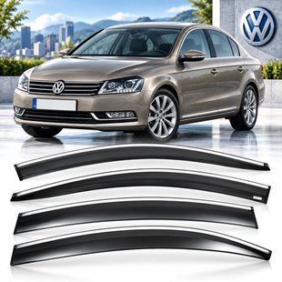 Купить Дефлекторы окон ветровики Volkswagen Passat B7 2010-2014 Седан Europe SunPlex (PLUS-1-026-006) 110995 Дефлекторы окон Volkswagen
