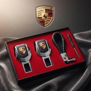 Купити Подарунковий набір №1 для Porsche із заглушок ременів безпеки та брелок з логотипом 100455 Подарункові набори для автомобіліста