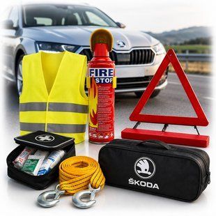Купити Набір автомобіліста технічної допомоги для Skoda з логотипом марки авто (Сумка на 1 відділення) 100304 Набори техдопомоги та догляду для автомобіліста