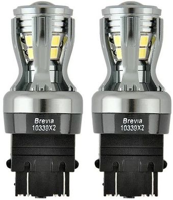 Купити LED автолампа Brevia PowerPro 12/24V P27/7W 350Lm 14x2835SMD CANbus Оригінал 2 шт (10339X2) 57561 Світлодіоди - Brevia