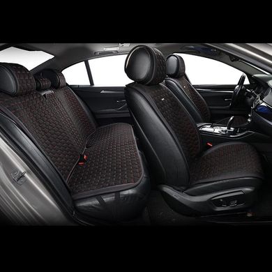 Купить Накидки для передних сидений Алькантара Beltex Monte Carlo Черные - Красная нить 2 шт 40473 Накидки для сидений Premium (Алькантара)
