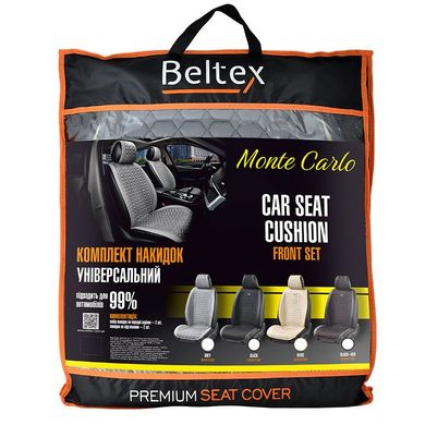 Купити Накидки для передніх сидінь Алькантара Baltex Monte Carlo Чорні - Червона нитка 2 шт 40473 Накидки для сидінь Premium (Алькантара)