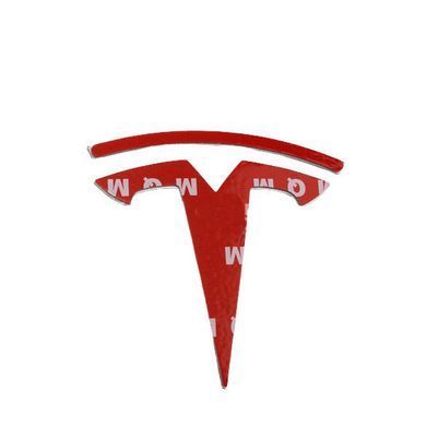 Купить Эмблема Tesla 3/Y Красная 60х55 мм металл: алюминиевый сплав на скотче (Завод) 89586 Эмблемы на иномарки