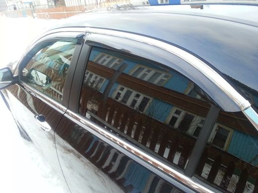 Купити Дефлектори вікон вітровики для Mazda 6 2012- 4дв Sedan Хром молдинг 36144 Дефлектори вікон Mazda