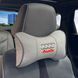 Купити Подушка на підголівник з логотипом Audi Екошкіра 3D Кольоровий лого Сірі-Сірий кант 1 шт 91554 Подушки на підголовник - під шию