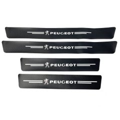 Купити Захисна плівка накладка на пороги для Peugeot Чорний Карбон 4 шт 57446 Захисна плівка для порогів та ручок