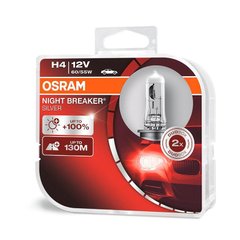Купить Лампа H4 12V 60/55W +100% Night Breaker Silver "Osram" (Box-2шт) (64193 NBS-ВОХ) (червона уп) 38360 Автолампы Галогенные - Основного света